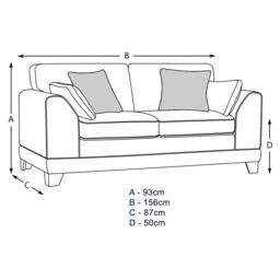 Furnishings For Less UK Hilliard Fullback Fabric 2 Seater Sofa Charcoal or Mist in Beige - thumbnail 5