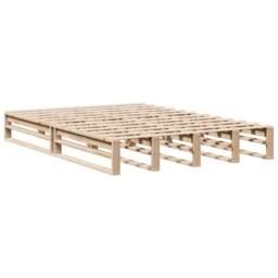 Berkfield Home Modern Bed Frame without Mattress 140x200 cm Solid Wood Pine in Light Tan - thumbnail 6