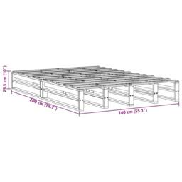 Berkfield Home Modern Bed Frame without Mattress 140x200 cm Solid Wood Pine in Light Tan - thumbnail 9