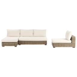 Wyld and Coco Veranda Grey Wicker Garden Conversation Set with Mahogany Coffee Table in White - thumbnail 5