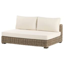 Wyld and Coco Veranda Grey Wicker Garden Conversation Set with Mahogany Coffee Table in White - thumbnail 8