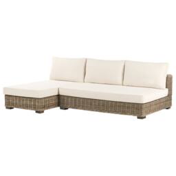 Wyld and Coco Veranda Grey Wicker Garden Conversation Set with Mahogany Coffee Table in White - thumbnail 6