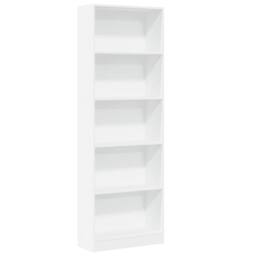 Berkfield Home Bookcase White 60x24x176 cm Engineered Wood - Size: 60 x 24 x 176 cm
