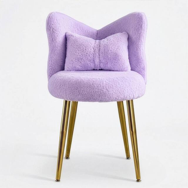 KORVIXA Vanity Chair Makeup Stool with Cushion in Purple - Size: 100 cm x 100 cm - image 1