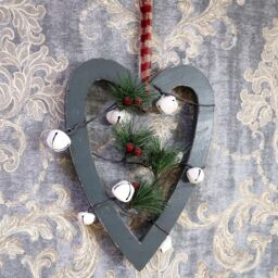 Shatchi Wooden Hanging Decoration Heart Shape Green 23X1.2X30 CM - thumbnail 5