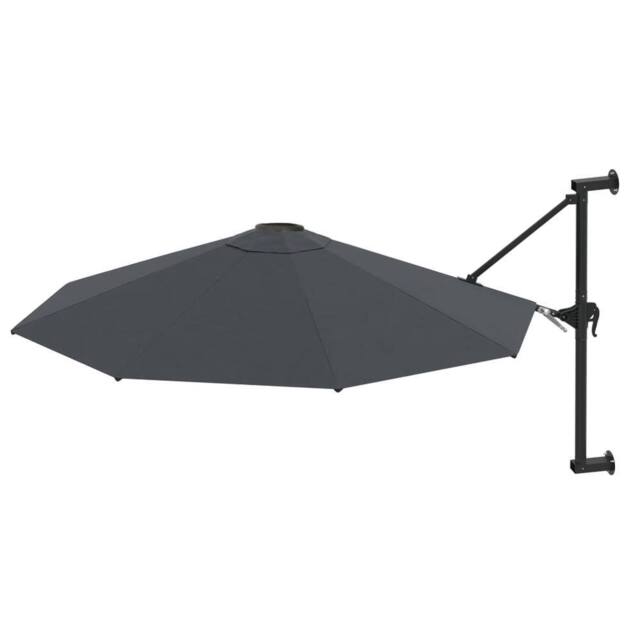 Berkfield Home Wall-Mounted Parasol with Metal Pole 300 cm Anthracite in Charcoal - image 1