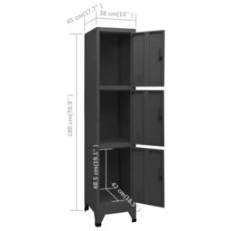 Berkfield Home Locker Cabinet Anthracite 38x45x180 cm Steel in Dark Grey - Size: 38 x 45 x 180 cm - thumbnail 8
