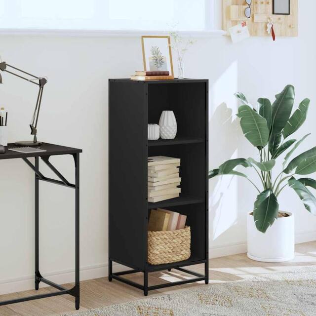 Berkfield Home Modern Book Cabinet Black 40x35x107.5 cm Engineered Wood - image 1