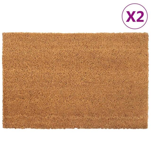 Berkfield Home Door Mats 2 pcs Natural 40x60 cm Tufted Coir in Brown - image 1