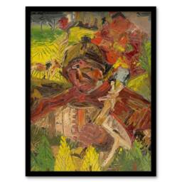 Artery8 Lumberjack Abstract Portrait Kubincan Framed Wall Art Print - Size: A3 - thumbnail 1