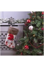 Netagon Home Indoor Festive Luxury Gonk Christmas Stocking in White