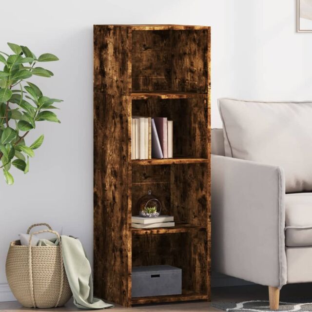 Berkfield Home Highboard Smoked Oak 40x41x124 cm Engineered Wood in Brown - Size: 40 x 41 x 124 cm - image 1