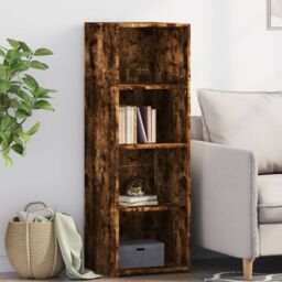 Berkfield Home Highboard Smoked Oak 40x41x124 cm Engineered Wood in Brown - Size: 40 x 41 x 124 cm - thumbnail 1