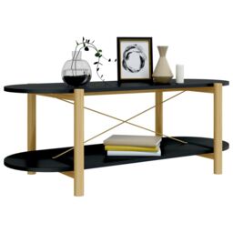 Berkfield Home Coffee Table Black 110x48x40 cm Engineered Wood - Size: 110 x 48 x 40 cm - thumbnail 4