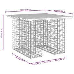 Berkfield Home Garden Bench Gabion Design 100x102x72 cm Impregnated Wood Pine in Brown - Size: 100 x 102 x 72 cm - thumbnail 8