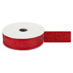 VFM e-Store Christmas Ribbon Garland Decoration 4cm x 10cm Red X 1 - Size: 4 cm x 10 cm