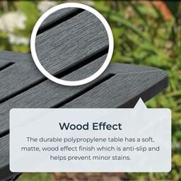 idooka Folding Camping Set 3 Piece Outdoor Garden Furniture Patio Portable Table & Chairs Black in Grey - thumbnail 5