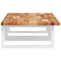 Berkfield Home Basin Shelf Wall Mounted Steel & Solid Wood Acacia in Brown - thumbnail 5