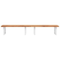 Berkfield Home Basin Shelf Wall Mounted Steel & Solid Wood Acacia in Brown - thumbnail 4