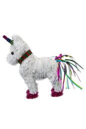 VFM e-Store Christmas Decoration Tinsel Unicorn X 1 25cm x 22cm White Unicorn 25cm - Size: 25 cm x 22 cm - thumbnail 1