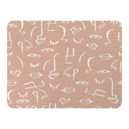 Benjamin Tate Design line drawing abstract faces Designer Blanket in Natural - Size: 120 cm x 150 cm - thumbnail 1