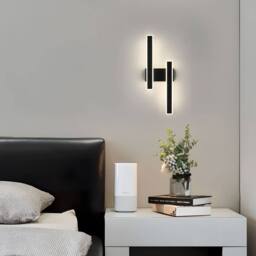 Pheashine Black Dual Linear LED Wall Sconce, 32W 4500K Neutral White, 44cm Acrylic - thumbnail 6
