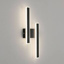 Pheashine Black Dual Linear LED Wall Sconce, 32W 4500K Neutral White, 44cm Acrylic
