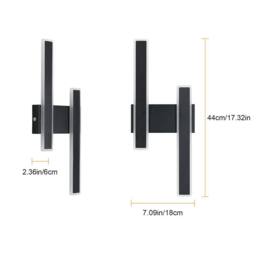 Pheashine Black Dual Linear LED Wall Sconce, 32W 4500K Neutral White, 44cm Acrylic - thumbnail 5