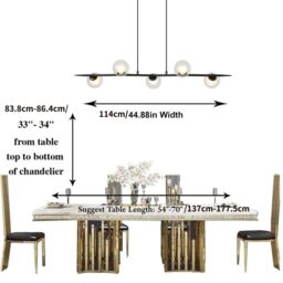 Garwarm 5 - Light Kitchen Island Linear Pendant in Black - thumbnail 5