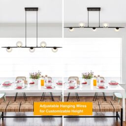 Garwarm 5 - Light Kitchen Island Linear Pendant in Black - thumbnail 8