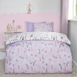 OHS Reversible Duvet Cover Set Ballerina Quilt Pillowcases Bedding in White - Size: Single - thumbnail 6