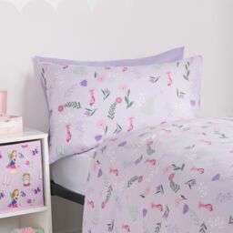 OHS Reversible Duvet Cover Set Ballerina Quilt Pillowcases Bedding in White - Size: Single - thumbnail 5