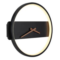 Netlighting Sussy Clear Integrated LED Wall Lamp Matt Black LED 3000K Clock - thumbnail 1