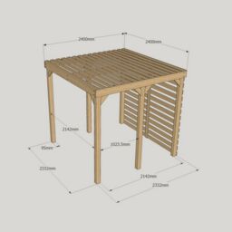 Rutland County Garden Furniture Ltd Shade Pergola - Wood - L240 x W240 x H270 cm - Light Green in Brown - thumbnail 5