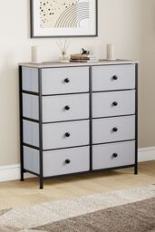 Home Discount Vida Designs Chorley 8 Drawer Chest Of Drawers UKFR Fabric Storage in Beige - thumbnail 8