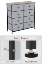 Home Discount Vida Designs Chorley 8 Drawer Chest Of Drawers UKFR Fabric Storage in Beige - thumbnail 7