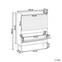 Wyld and Coco Tilt-Out Shoe Cabinet - 2 Drawers Light Brown MDF - thumbnail 3