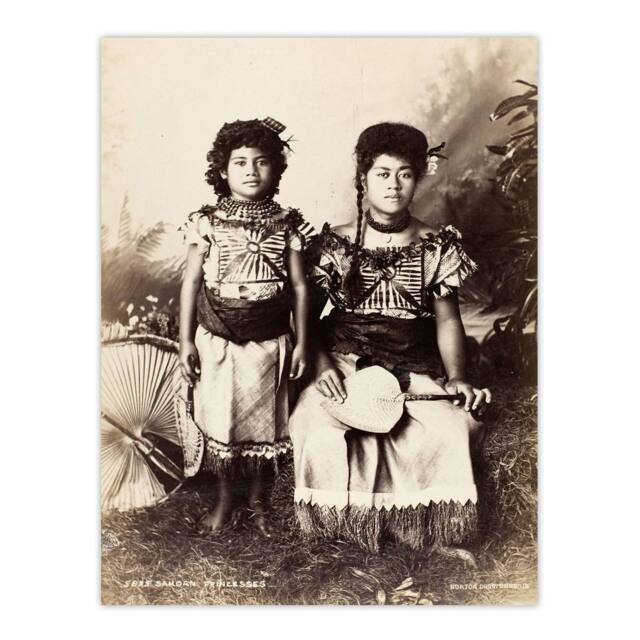 "Artery8 Burton Brothers Photograph of Samoan Princesses Wall Art Print in Brown - Size: W12"" x H16""" - image 1
