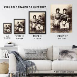 "Artery8 Burton Brothers Photograph of Samoan Princesses Wall Art Print in Brown - Size: W12"" x H16""" - thumbnail 3