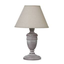 Lemon Pavilion Furniture and Decor Metis Urn Table Lamp with Linen Shade, Wood, L12 x W12 x H26 cm, White - thumbnail 1