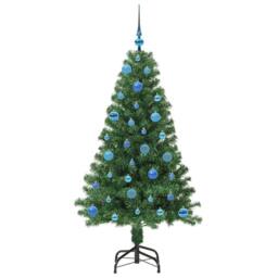 Berkfield Home Green Artificial Christmas Tree with 150 LEDs with Stand Green 150 cm - thumbnail 4