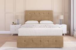 "Sloomy Cambridge Dumfries Divan Base 2 Drawers-26"" Headboard & 12"" Footboard in Light Brown - Size: Single" - thumbnail 1