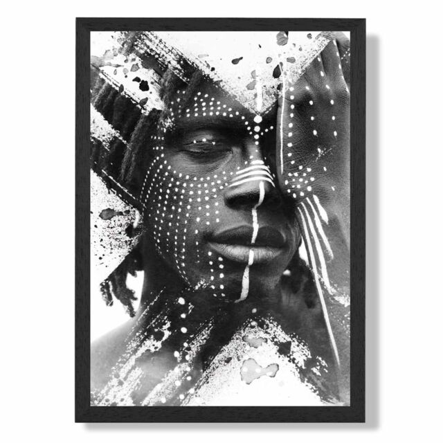 ARTZE Strong Man Fashion Black & White Photo Framed Print SIZE: A4 with Black Frame - image 1