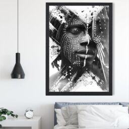 ARTZE Strong Man Fashion Black & White Photo Framed Print SIZE: A4 with Black Frame - thumbnail 2