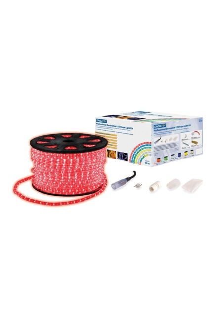 Netagon Static LED Rope Light Kit With Wiring Accessories Kit 90m Red - image 1