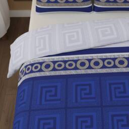 Snug City Greek Design Complete Bedding Set Duvet Cover Pillowcase Fitted Sheet - Size: Single - thumbnail 3