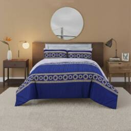 Snug City Greek Design Complete Bedding Set Duvet Cover Pillowcase Fitted Sheet - Size: Single - thumbnail 1