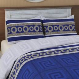 Snug City Greek Design Complete Bedding Set Duvet Cover Pillowcase Fitted Sheet - Size: Single - thumbnail 2