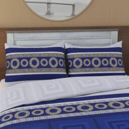 Snug City Greek Design Complete Bedding Set Duvet Cover Pillowcase Fitted Sheet - Size: Single - thumbnail 4