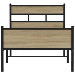 Berkfield Home Bed Frame without Mattress Sonoma Oak 90x200 cm Engineered Wood in Brown - thumbnail 4